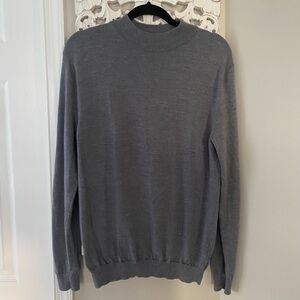 Paul James Extra Fine Merino Wool Sweater Mock Neck Luxury Career Wear Men's M